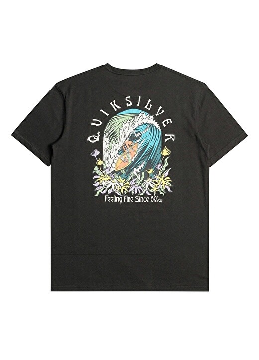 

Черная мужская футболка с круглым вырезом Quiksilver, Черный