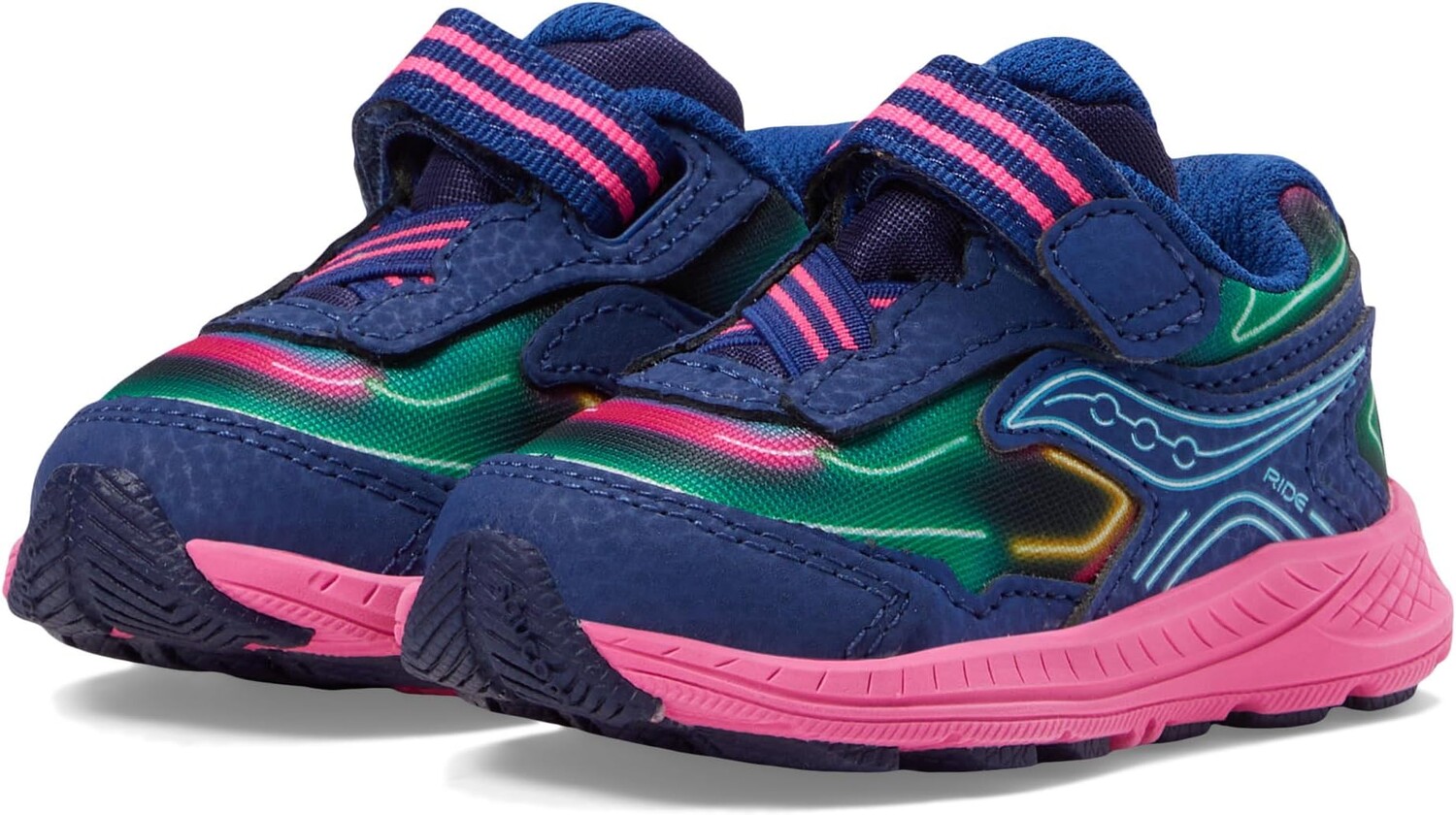 

Кроссовки Ride 10 Saucony Kids, цвет Neon/Blue/Pink