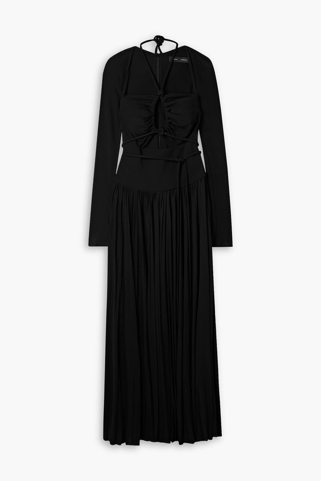 Платье макси из плиссированного джерси с вырезом и вырезом халтер PROENZA SCHOULER, черный