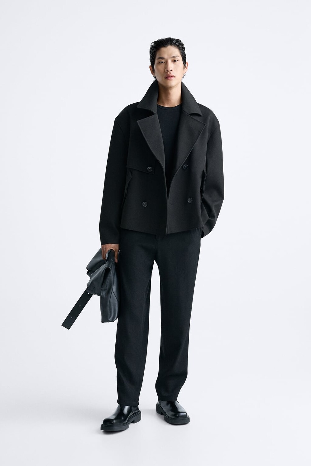 

Укороченный тренч ZARA, черный