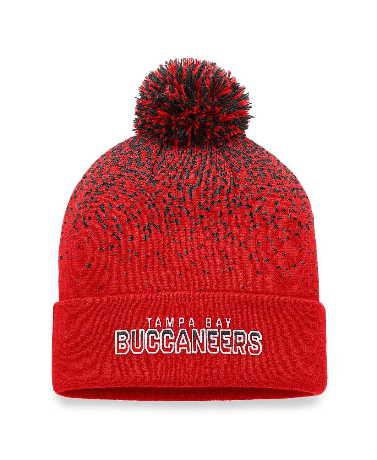 

Мужская красная фирменная вязаная шапка Tampa Bay Buccaneers Iconic с градиентными манжетами и помпоном Fanatics