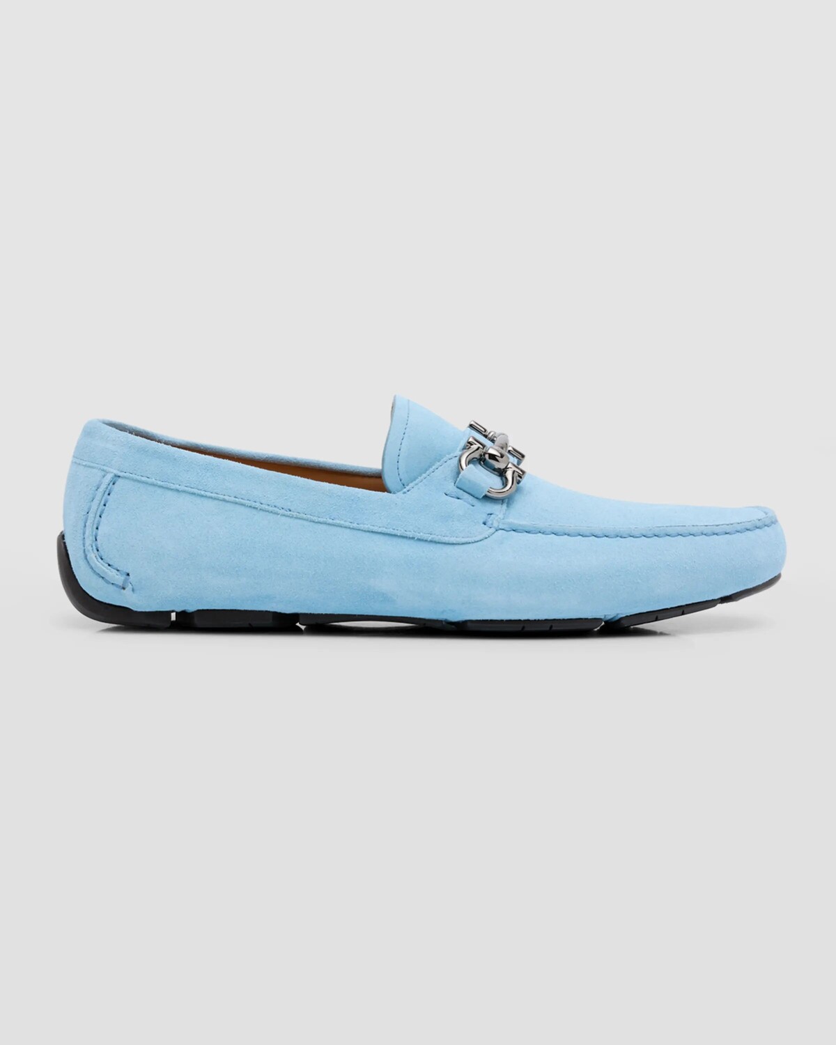 

Мужские лоферы из эко-замши Gancini Parigi Ferragamo, цвет Sky Blue