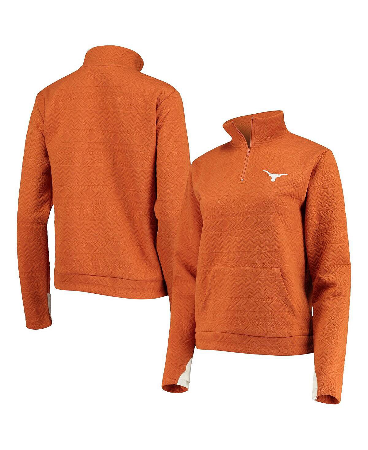 

Женская оранжевая куртка Texas Longhorns с молнией четверти с тиснением Gameday Couture, Оранжевый