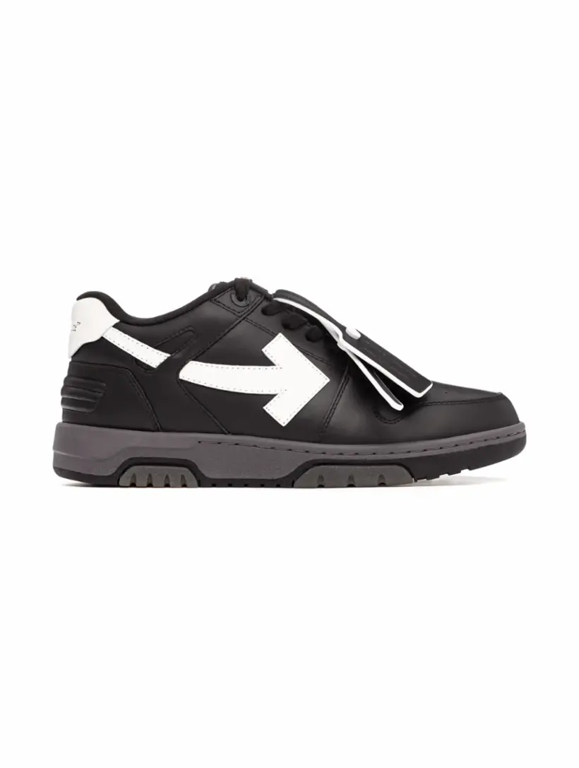 Кожаные кроссовки Out Of Office Off-White, черный