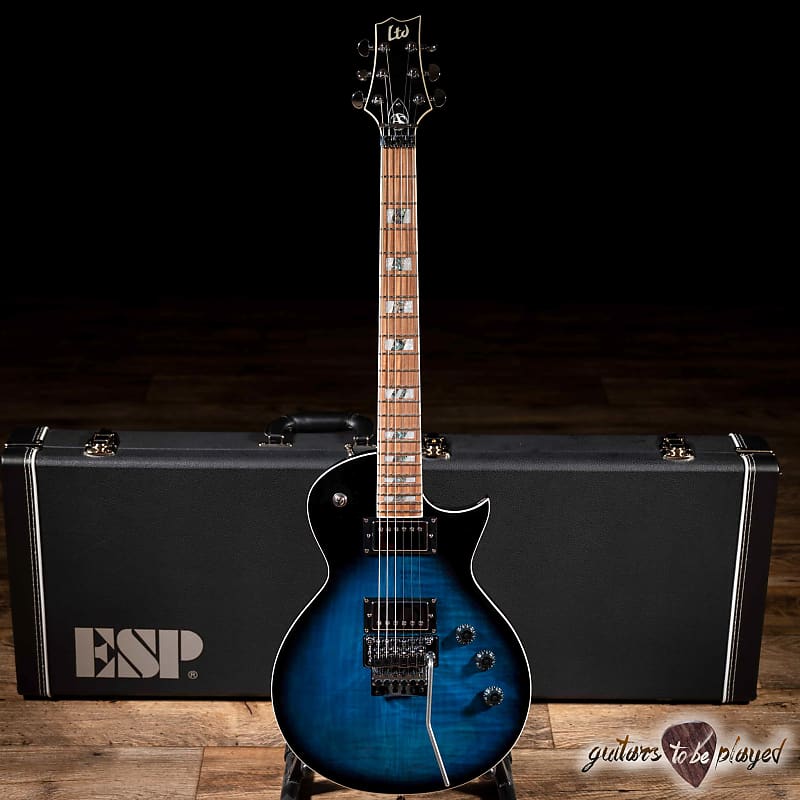 цена Электрогитара ESP LTD AS-1FR FM Alex Skolnick Floyd Rose Guitar w/ Case – Black Aqua Sunburst