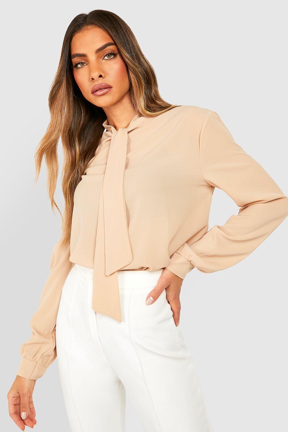 

Тканая блузка с банком Boohoo, серый