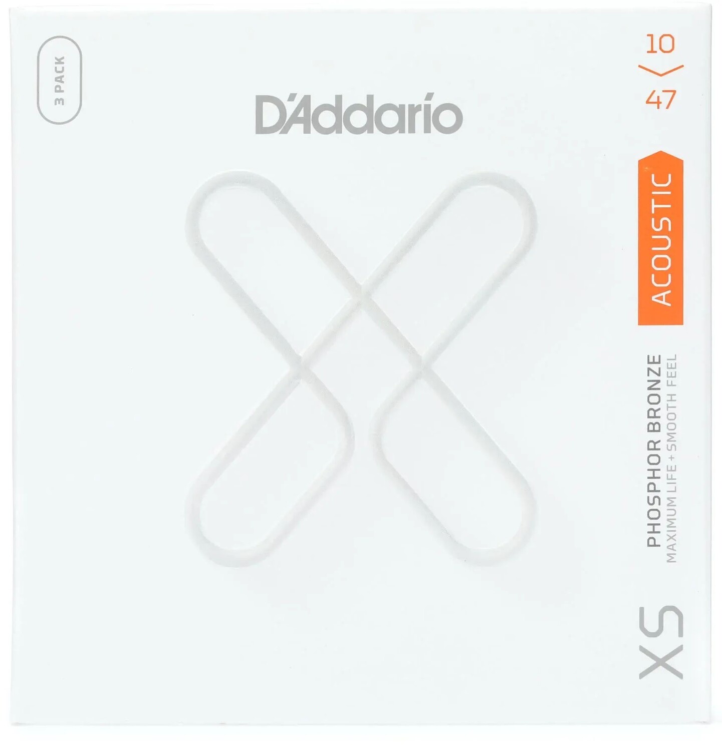 

Струны D'Addario XSAPB1047 для акустической гитары с покрытием из фосфористой бронзы — .010-.047 Extra Light (3 шт.)