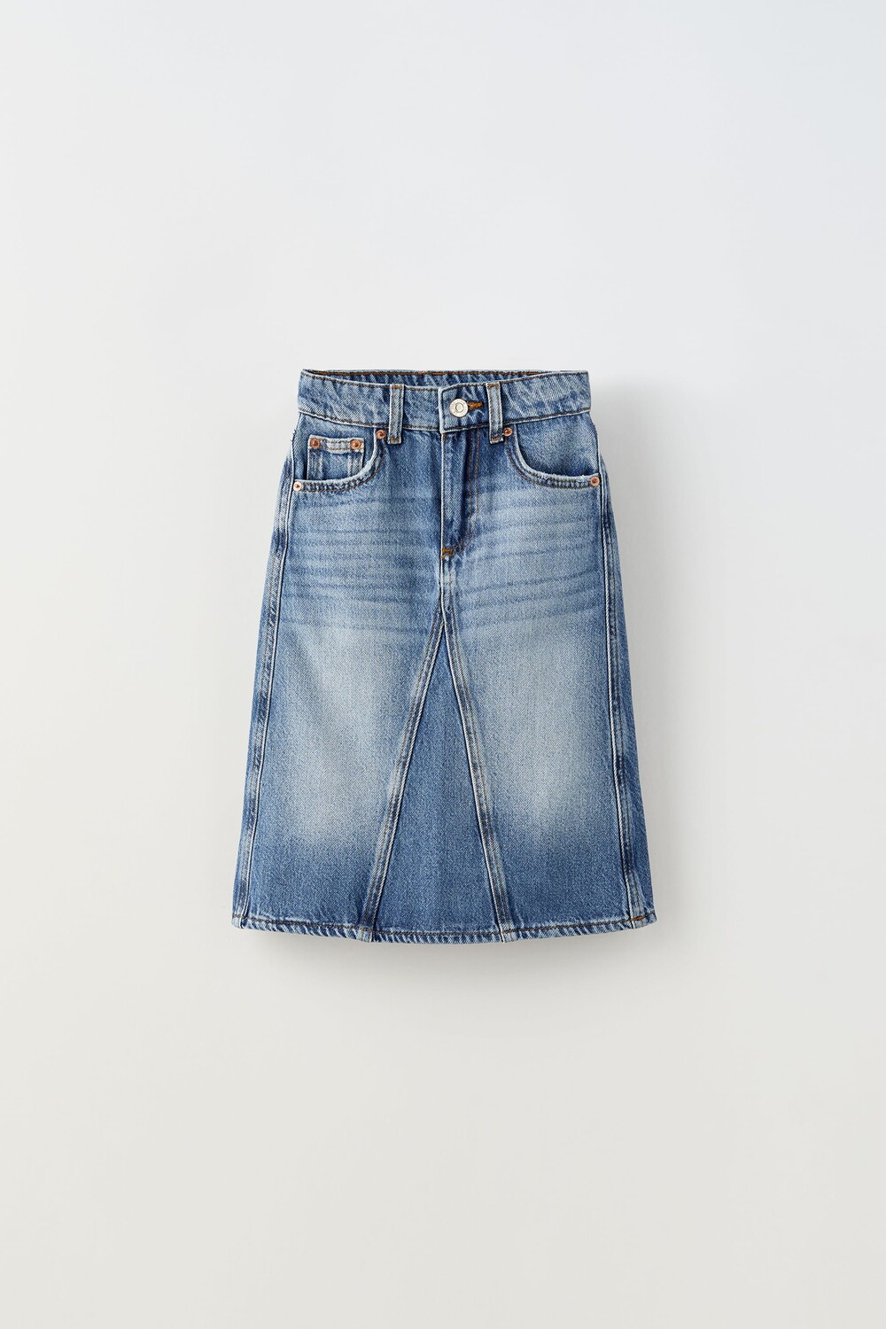

Джинсовая юбка миди Zara, синий