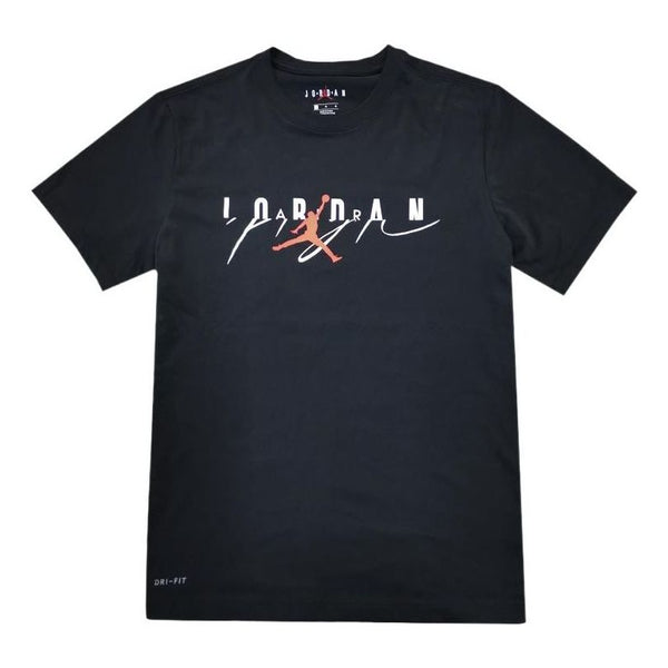 Футболка Men's Air Jordan Alphabet Printing Round Neck Short Sleeve Black T-Shirt, черный