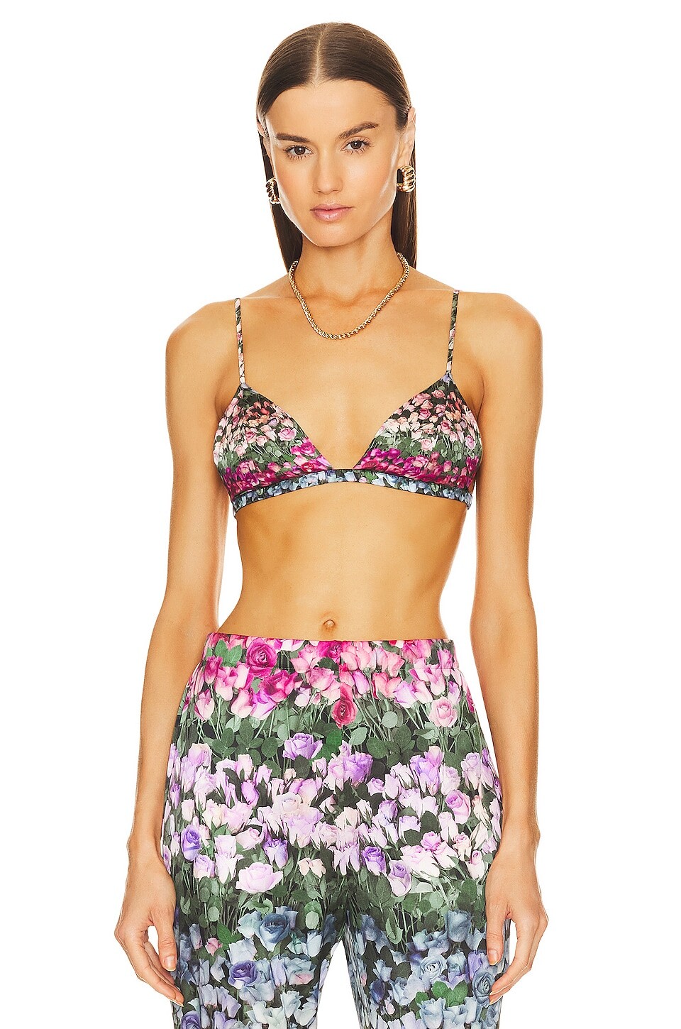 

Бюстгальтер fleur du mal Luxe Triangle, цвет Mini Rose Stripe