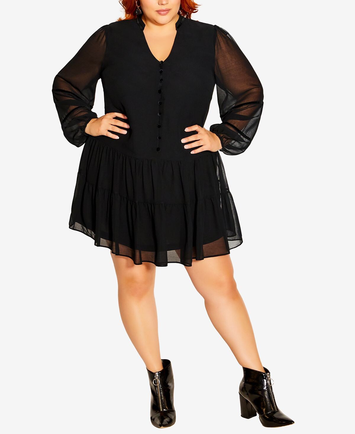 

Модное мини-платье Melanie Shift больших размеров City Chic, черный