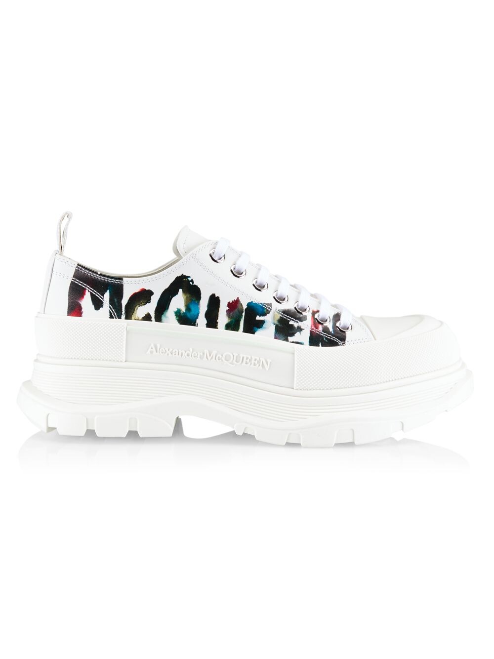 

Низкие кроссовки на платформе с логотипом Alexander McQueen, белый