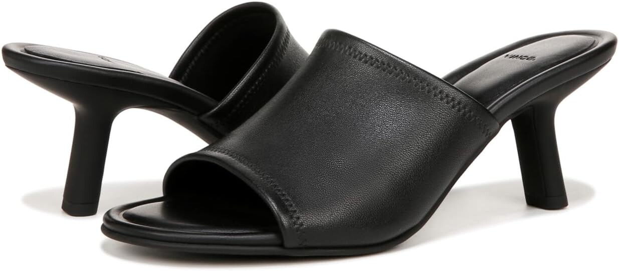 

Сандалии Vince Joan Open Toe Heeled Mules, цвет Black Leather