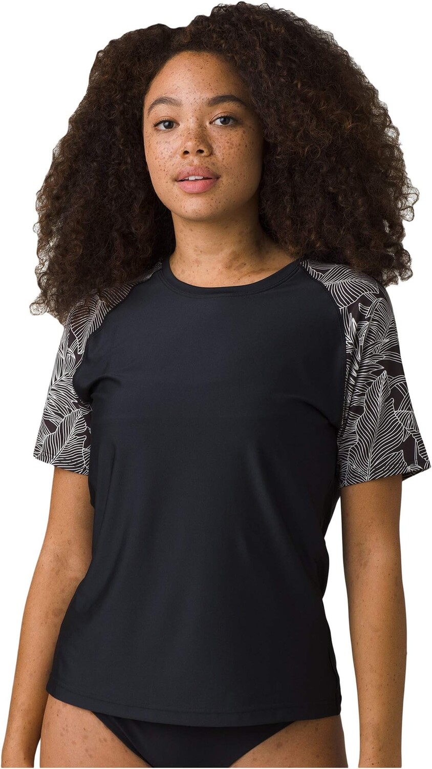 

Пляжный топ Prana Edge Wave Short Sleeve Sun Top, цвет Black Fronds Color-Block