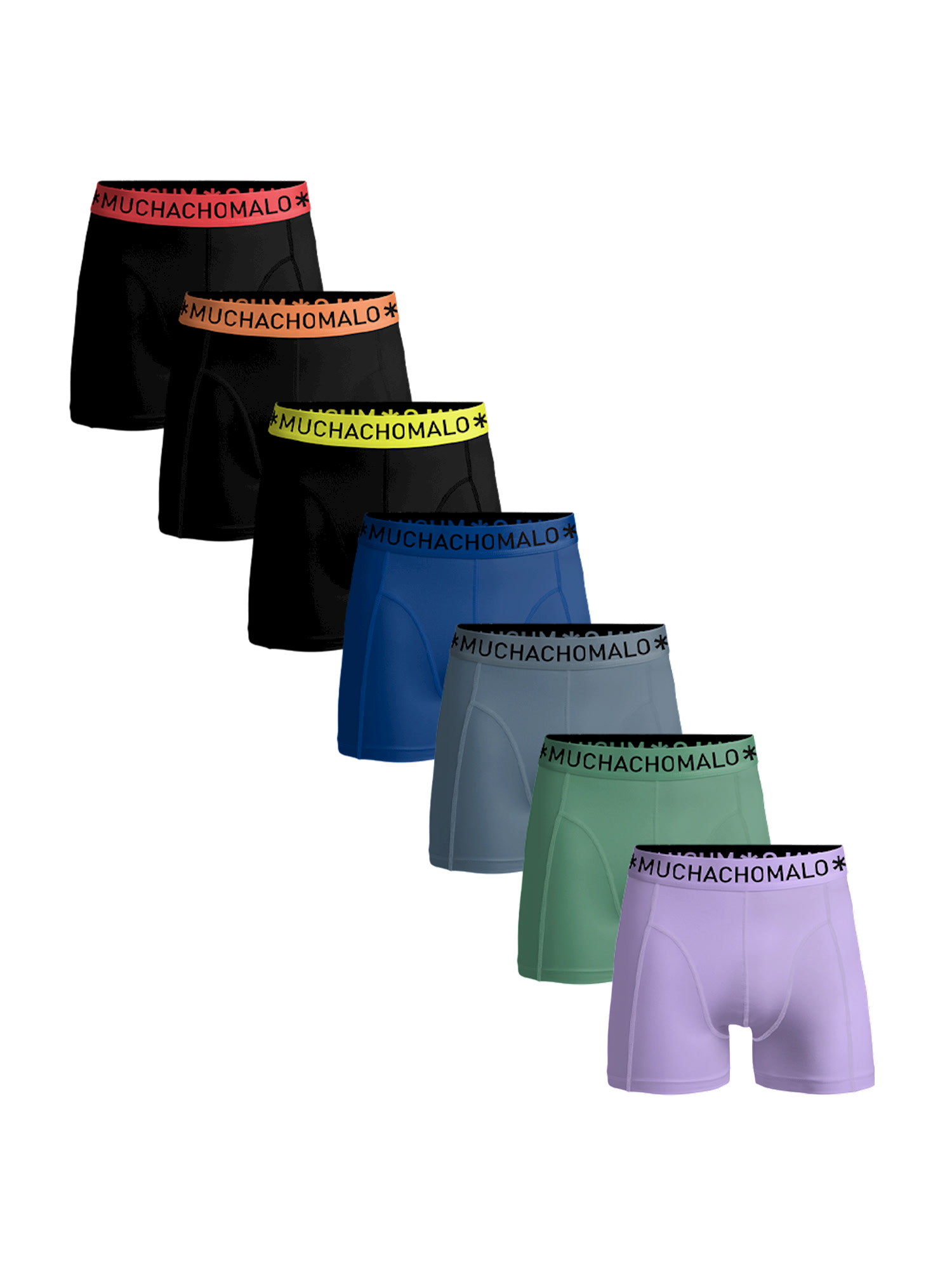 Боксеры Muchachomalo 7er-Set: Boxershorts, цвет Black/Black/Black/Blue/Grey/Green/Purple