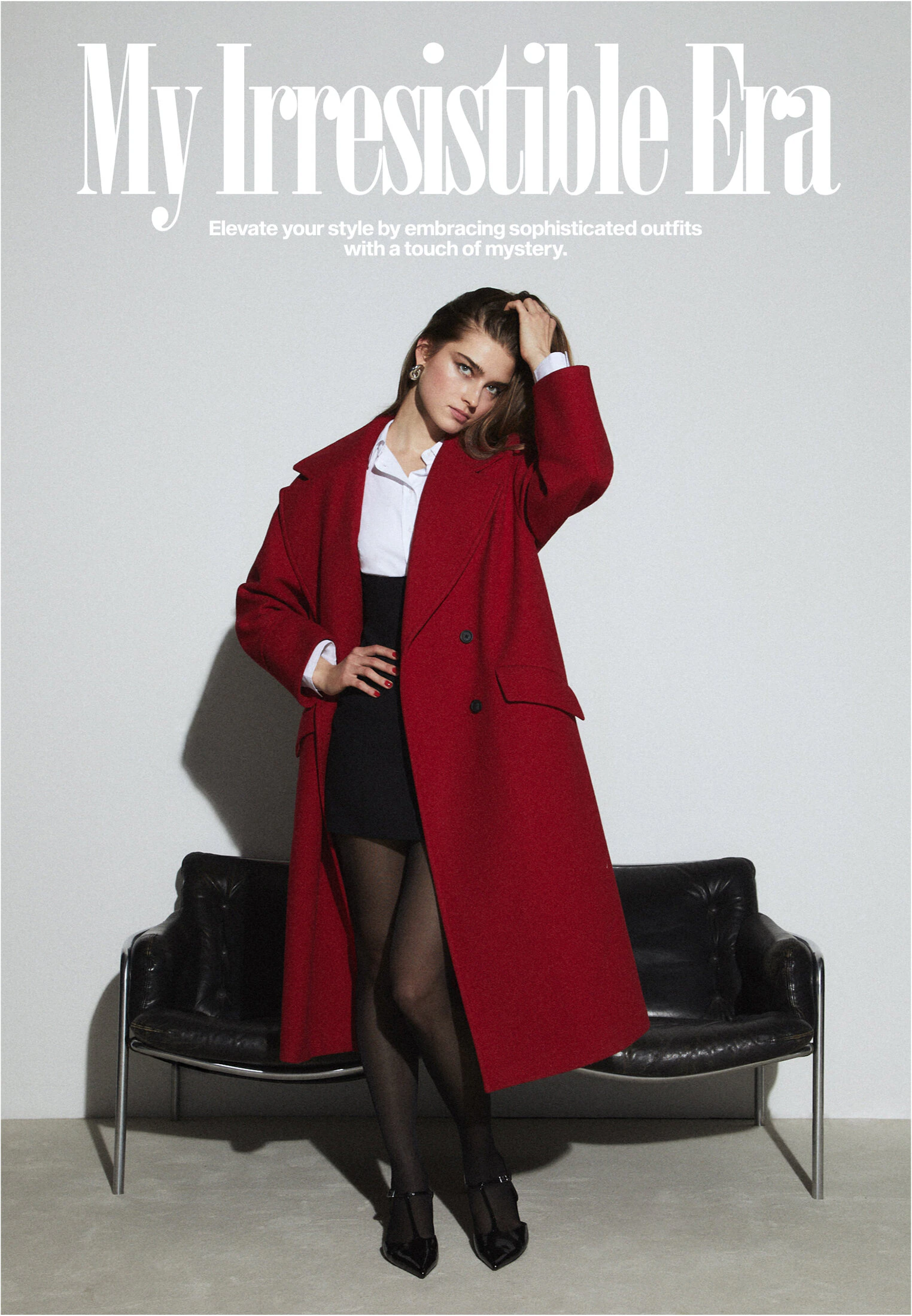 

Мягкое пальто оверсайз Stradivarius, красный