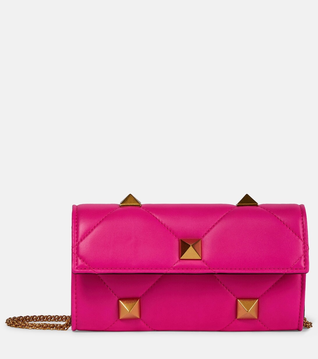

Кожаный кошелек Roman Stud на цепочке Valentino Garavani, розовый