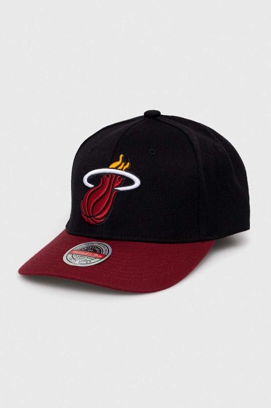 

Шапка с козырьком с добавлением хлопка Miami Heat Mitchell&Ness, черный