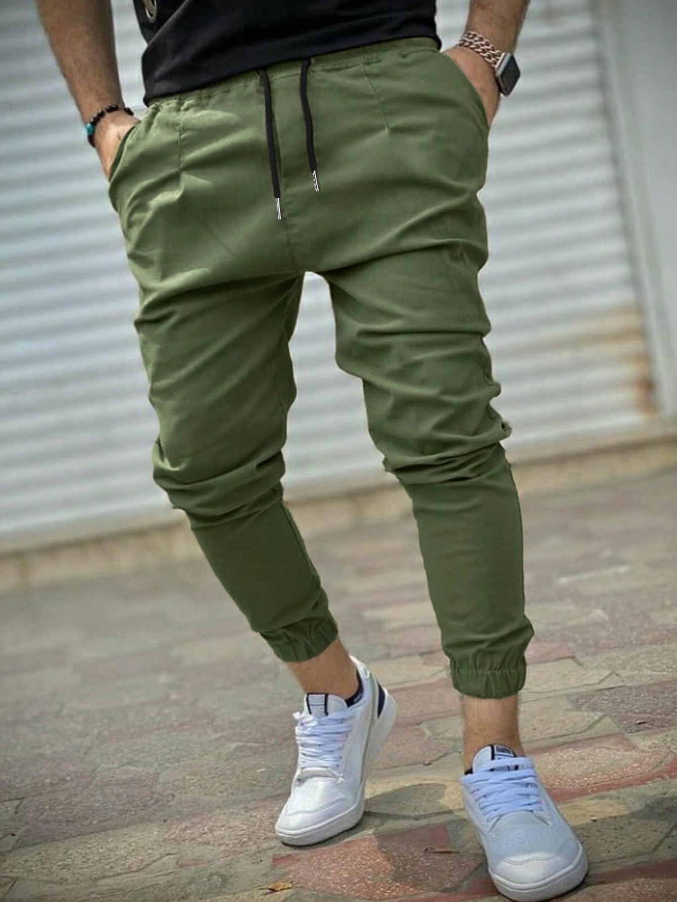 Мужские зеленые брюки-джоггеры с карманами Manfinity Homme, армейский зеленый