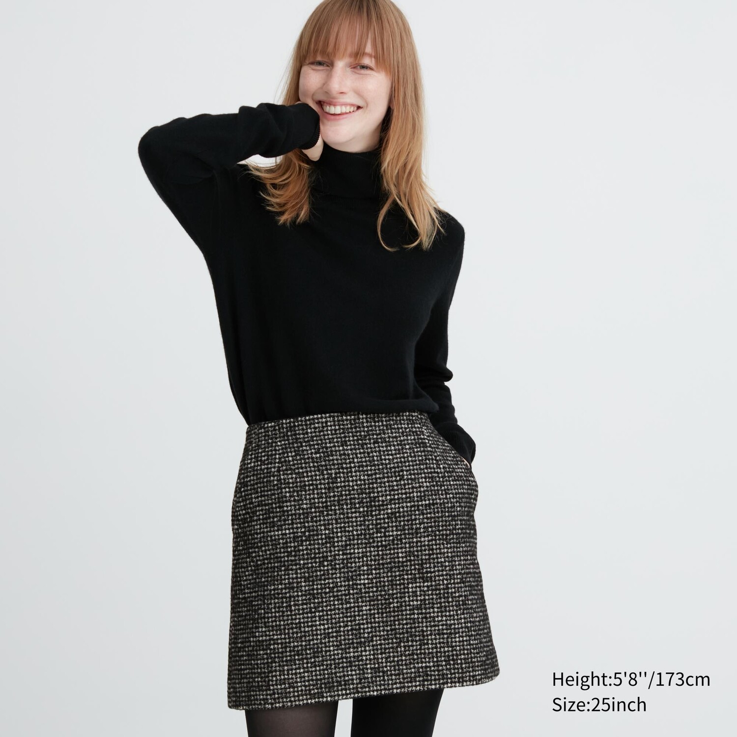 

Твидовая мини-юбка Uniqlo, темно-серый