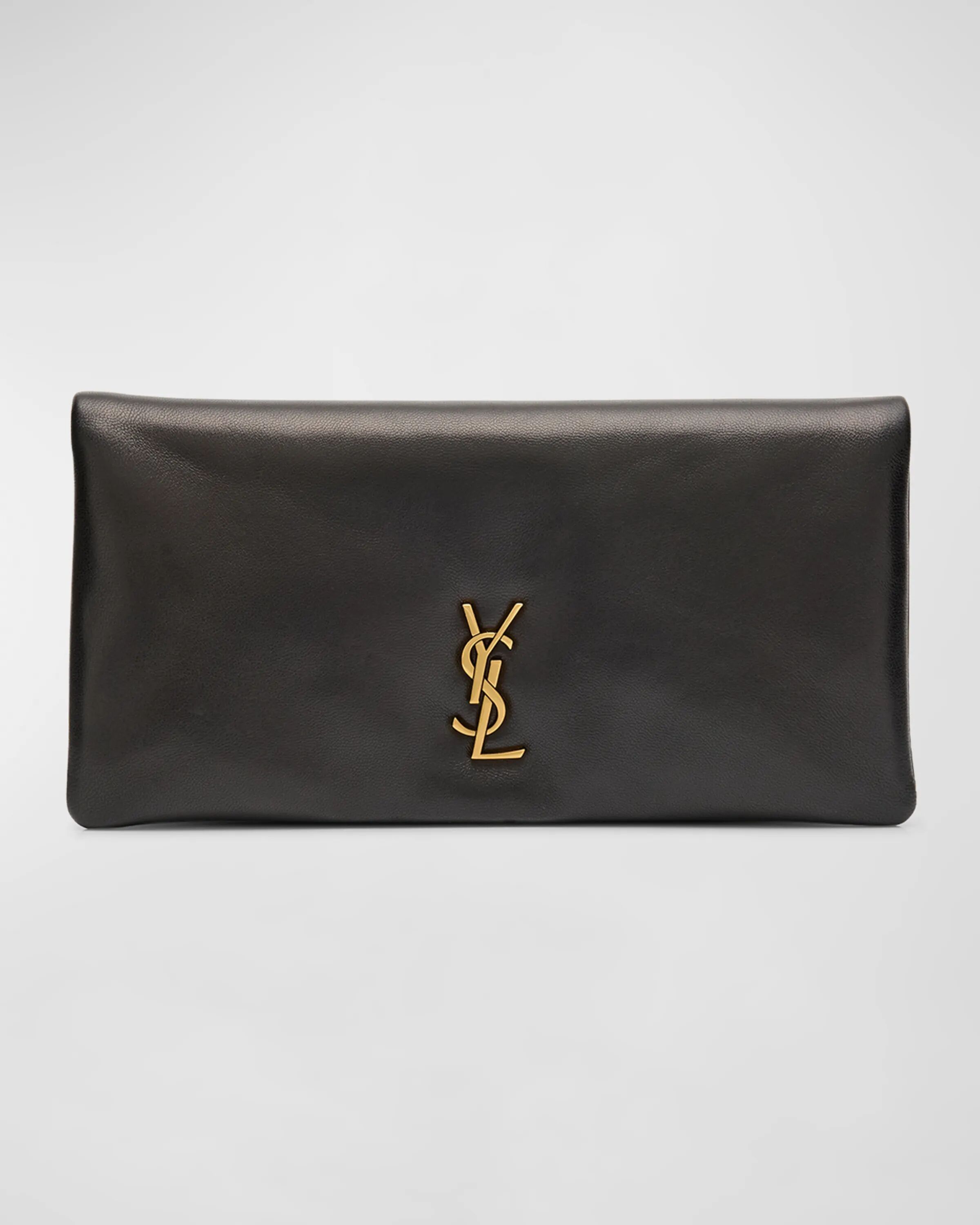 

Сумка-клатч Calypso YSL Pouch из кожи ягненка Saint Laurent, цвет Nero