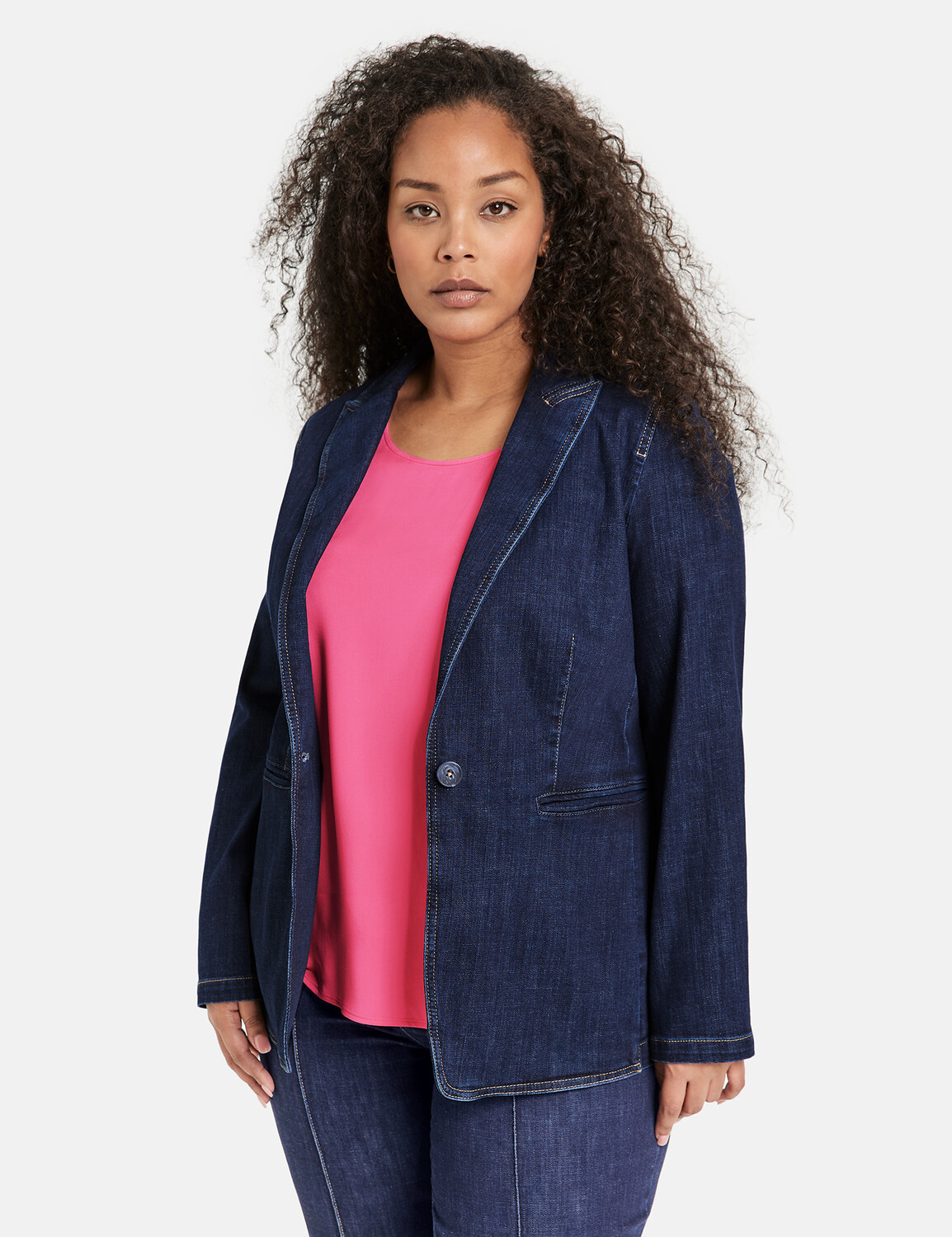 

Блейзер SAMOON Langarm gefüttert, цвет Raw Blue Denim