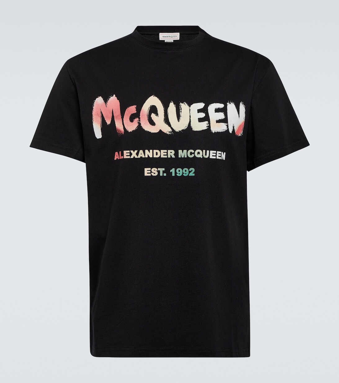 

Хлопковая футболка с логотипом Alexander McQueen, черный