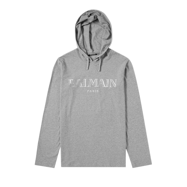 Худи Balmain Logo 'Grey', серый