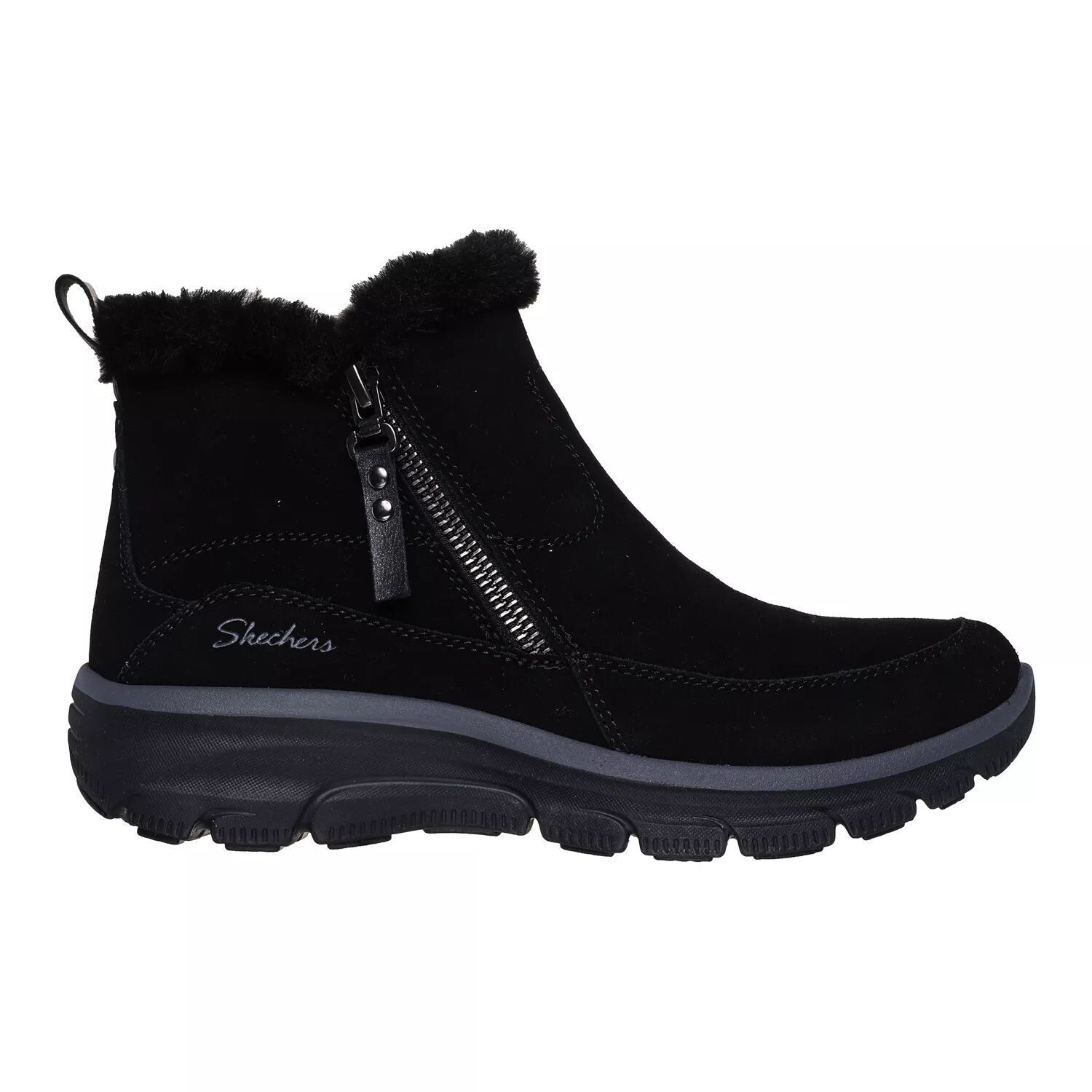 

Легкие женские ботинки Skechers Relaxed Fit с крутой молнией Skechers, серо-коричневый