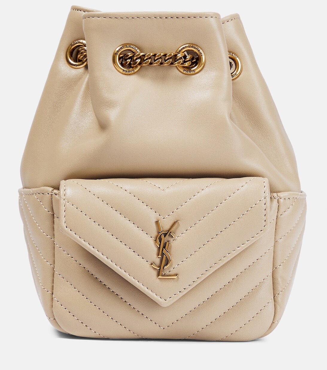 

Сумка-ведро Joe Mini из стеганой кожи Saint Laurent, нейтральный