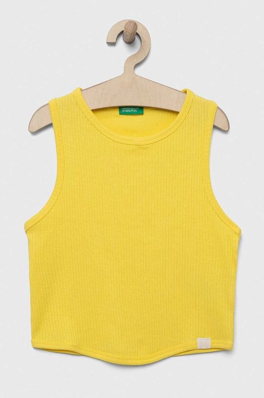 

Детский хлопковый топ United Colors of Benetton, желтый