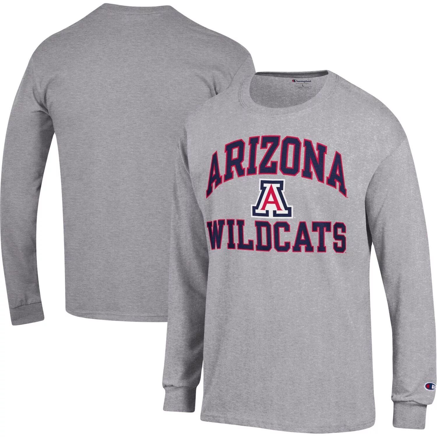 

Мужская футболка с длинным рукавом Heather Grey Arizona Wildcats High Motor Champion