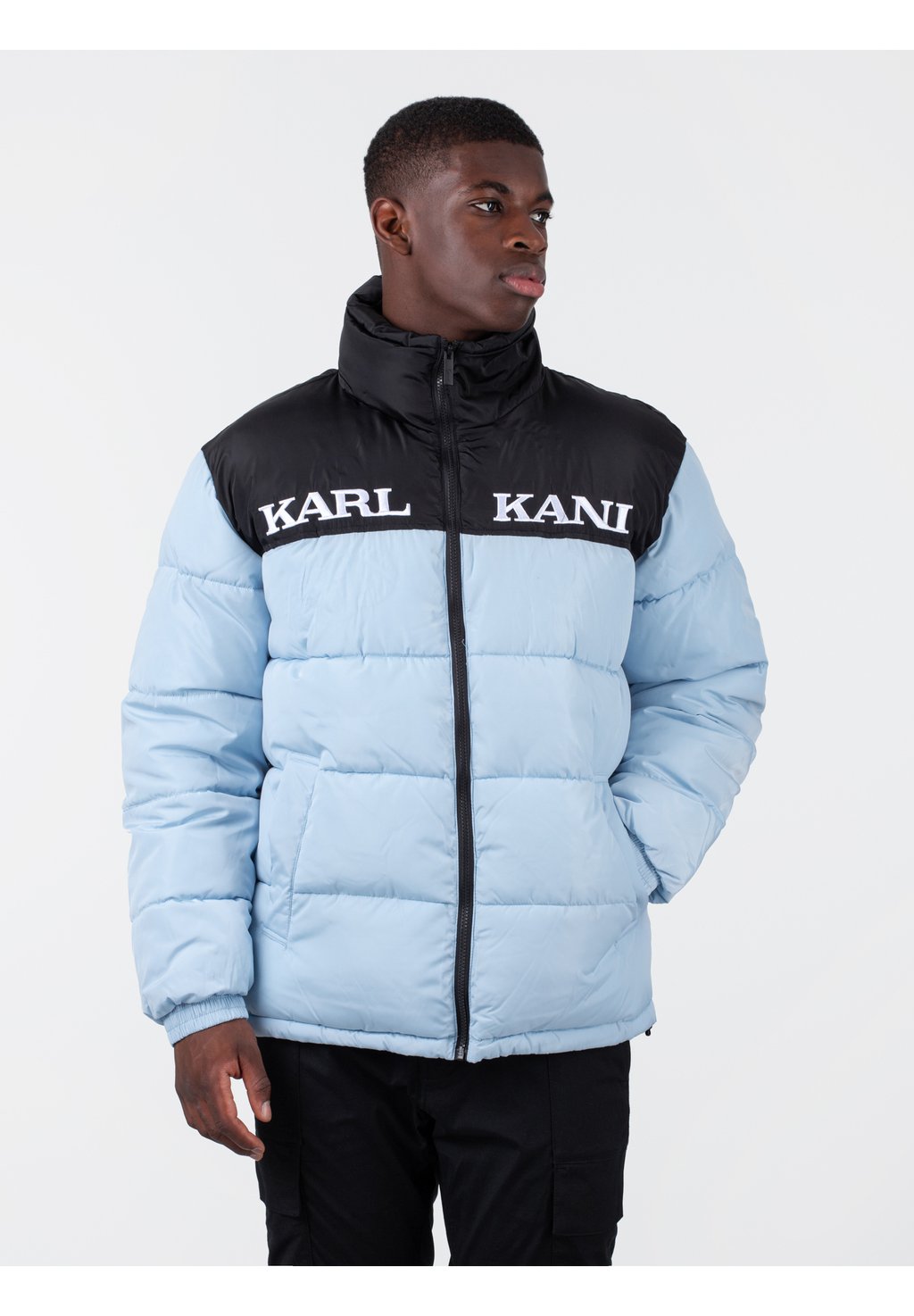 Куртка зимняя RETRO ESSENTIAL PUFFER Karl Kani, голубой куртка karl kani retro puffer черный белый