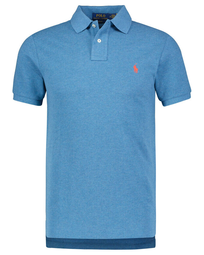 

Рубашка поло узкого кроя с короткими рукавами Polo Ralph Lauren, синий