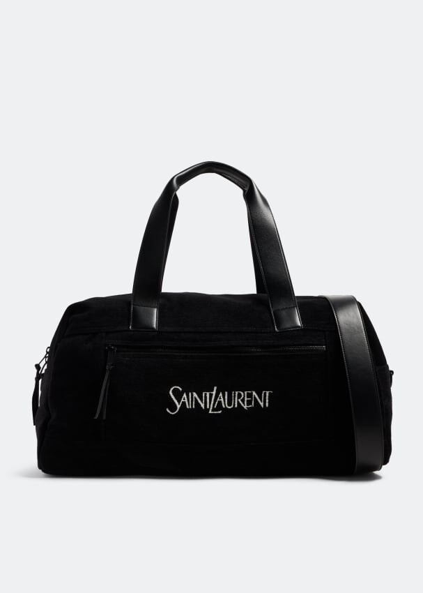 Сумка Saint Laurent Jacquard Logo Duffle, черный