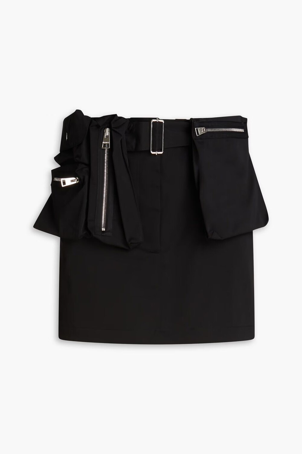 

Мини-юбка из хлопка и габардина с поясом Jw Anderson, черный