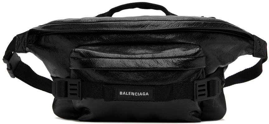 

Черная большая армейская поясная сумка Balenciaga
