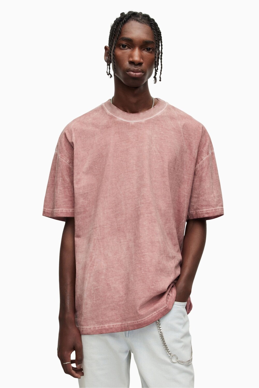 

Розовая футболка AllSaints Max с круглым вырезом All Saints, розовый