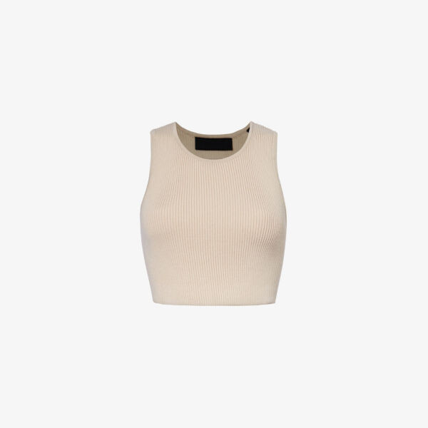 

Спортивный укороченный топ без рукавов ESSENTIALS из смесового хлопка Fear Of God Essentials, цвет core heather
