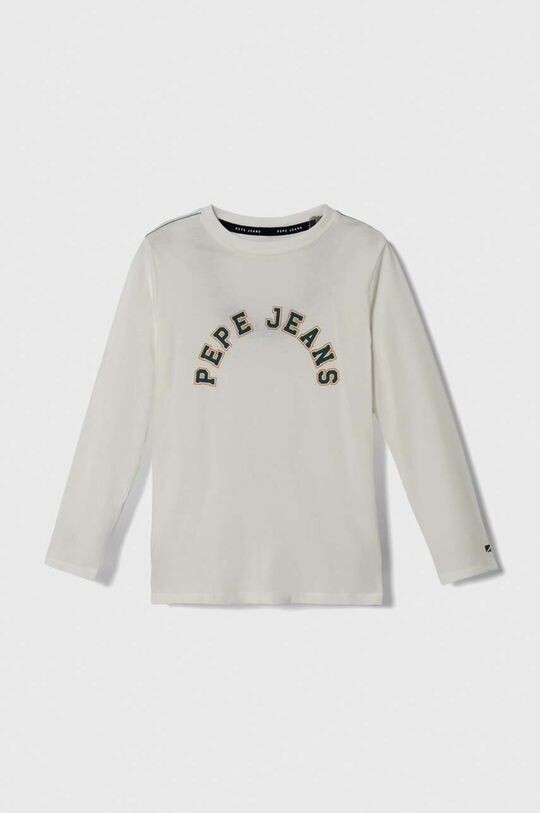 

Детские хлопковые лонгсливы Pepe Jeans, белый