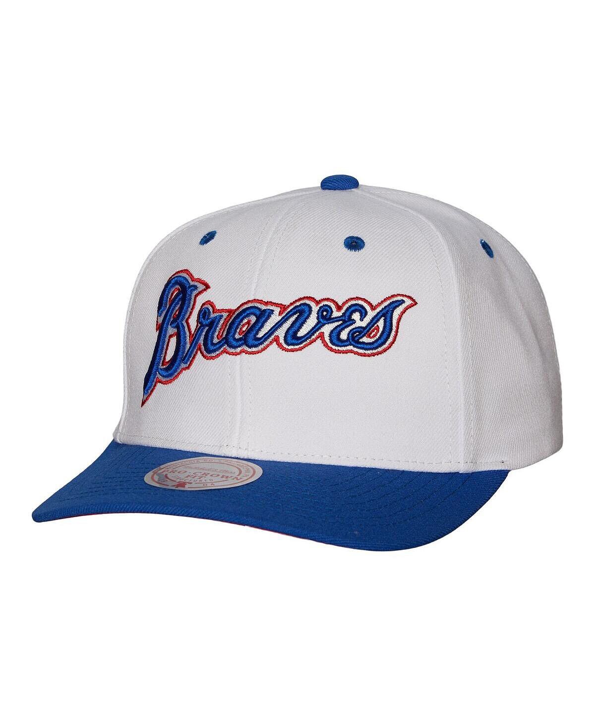 

Мужская белая кепка Atlanta Braves Cooperstown Collection Pro Crown Snapback Mitchell & Ness