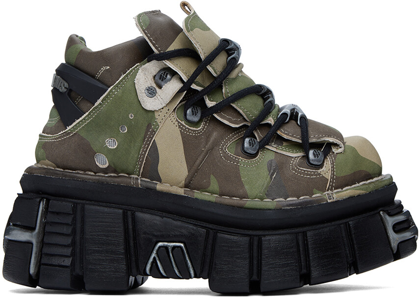 

Хаки кроссовки на платформе New Rock Edition VETEMENTS