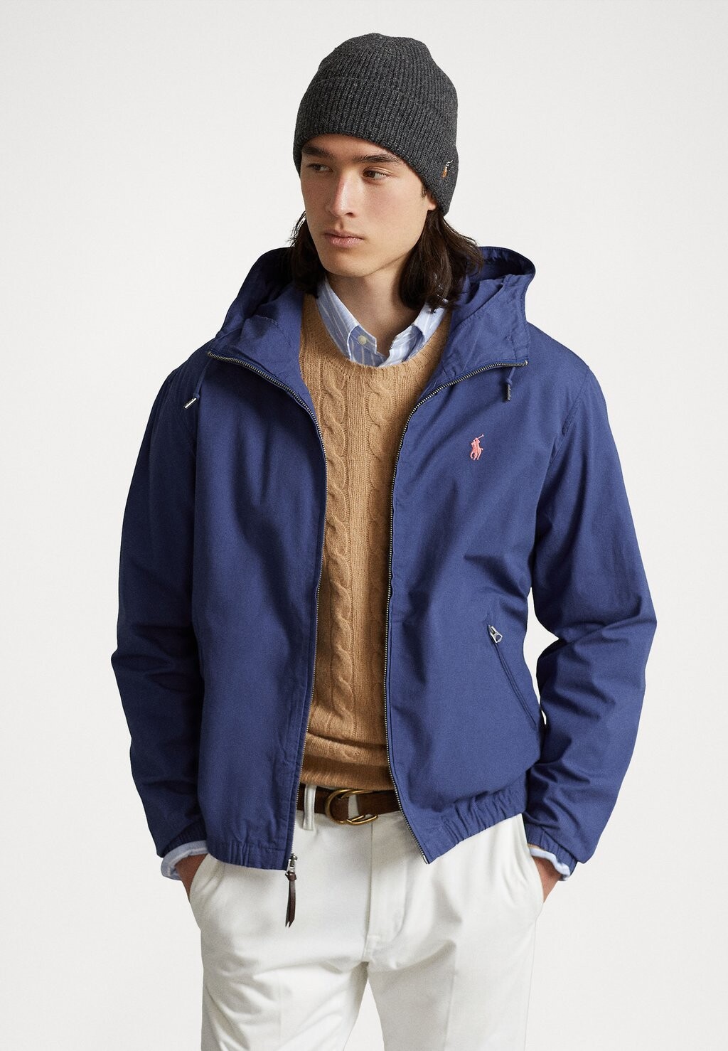 

Куртка Polo Ralph Lauren КУРТКА С КАПЮШОНОМ из КАНВАСА, цвет light navy