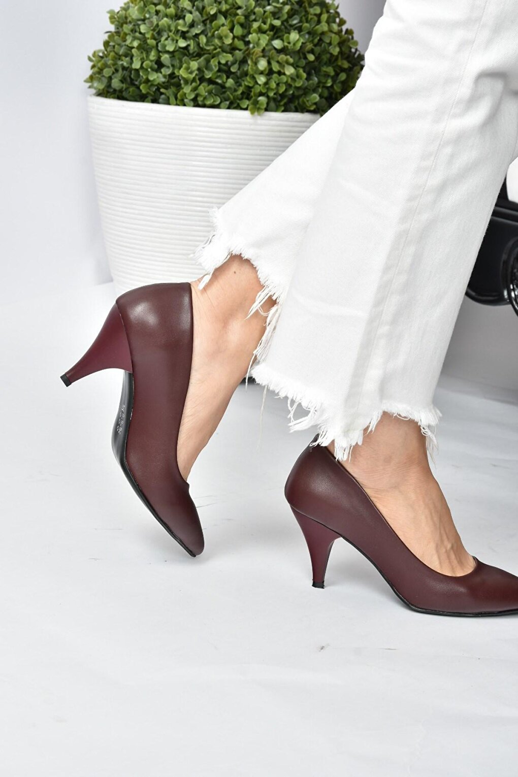 Бордовые женские туфли на каблуке A922151109 Fox Shoes