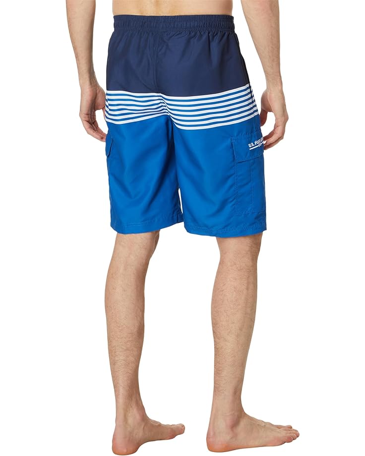 

Шорты для плавания U.S. POLO ASSN. Stripe Cargo Swim Shorts, черный/белый