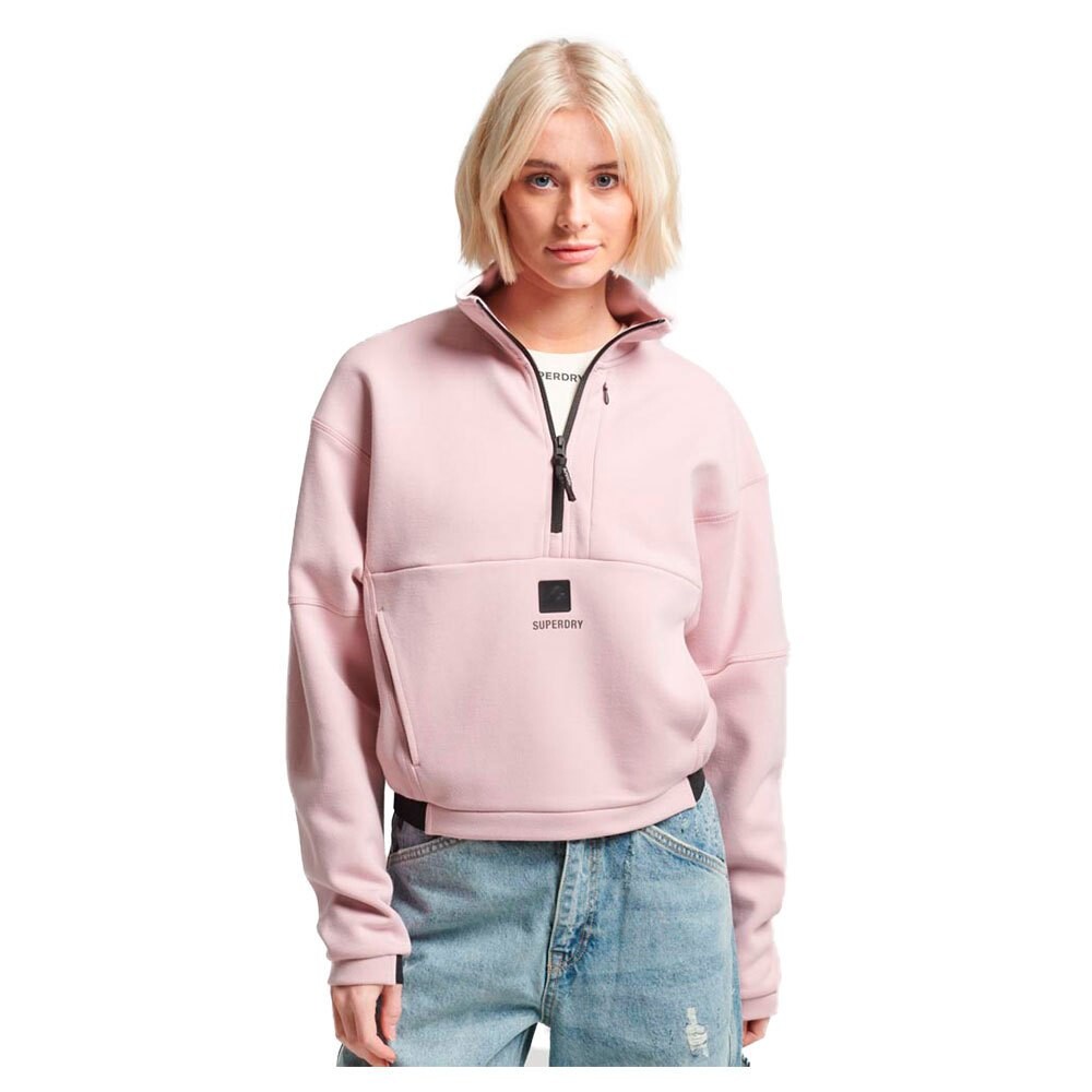

Свитер Superdry Code Tech Half Zip, розовый