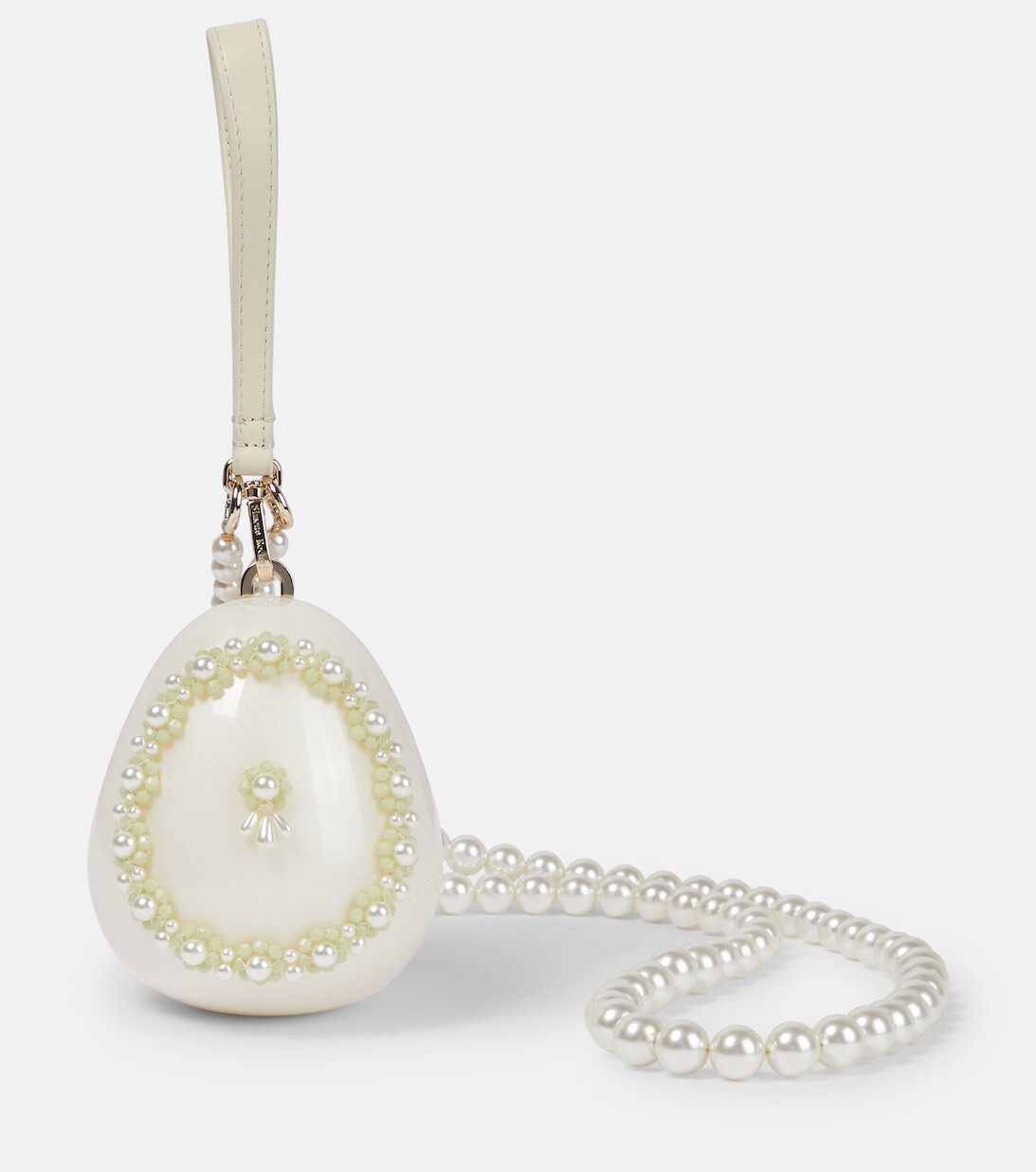 

Клатч Micro Egg с жемчугом Simone Rocha, белый