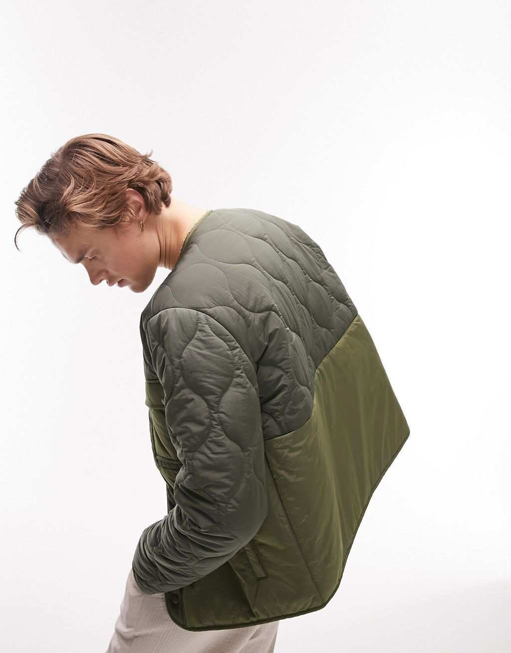 

Подкладка из смесовой ткани Topman цвета хаки