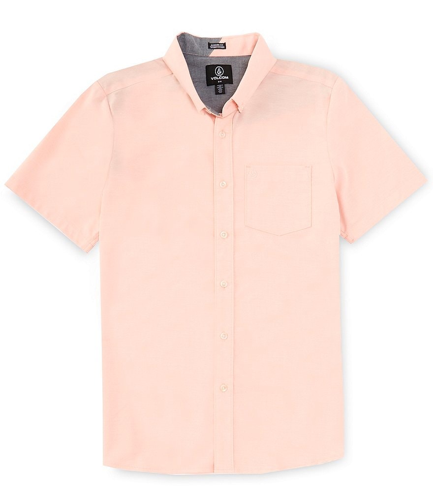 Оксфордская рубашка с короткими рукавами Volcom Everett, розовый рубашка everett oxford ss volcom цвет new black