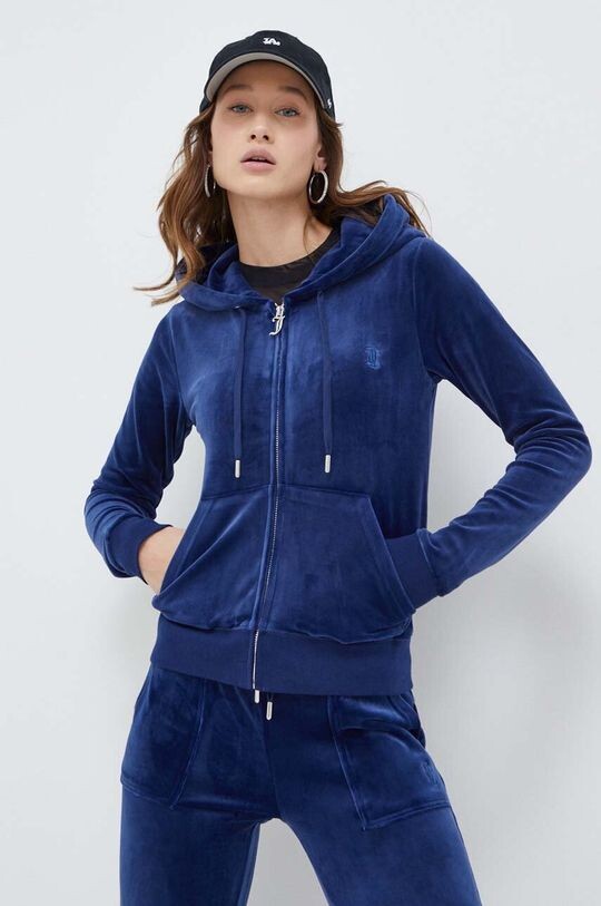 

Бархатная толстовка Juicy Couture, темно-синий